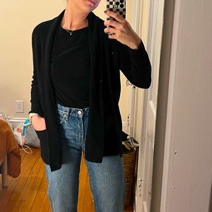 black cardigan blazer